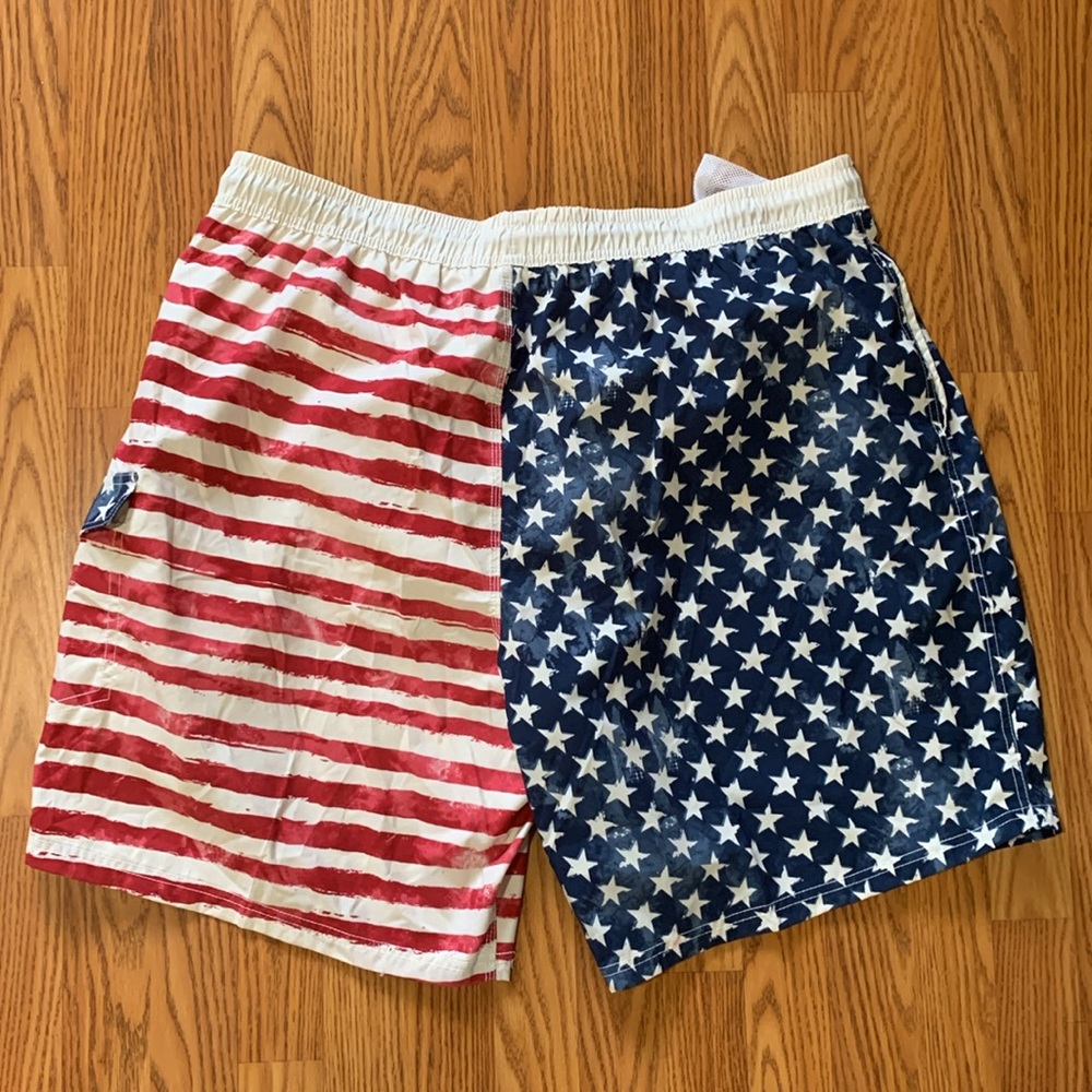 🇺🇸Men's Patriotic Star and Stripe Swim Shrunks Shorts Island Inspired ResortWear - Picture 11 of 12